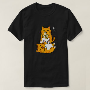 T-shirt Chat drôle mangeant une banane Neko mignon dessin