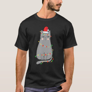T-shirt Chat drôle Noël Femmes Chat de Noël Chat de Noël S