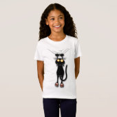 T-Shirt Chat drôle Personnage Grattant Tissu (Devant entier)