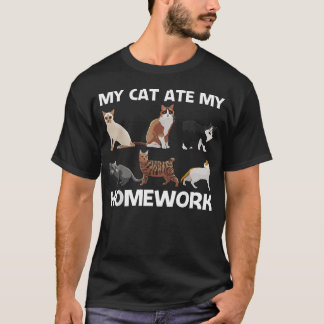 T-shirt Chat Drôle Pour Garçons Amateur De Chats Femme Cha