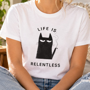 T-shirt Chat drôle qui fume Citation branchée Humour sarca