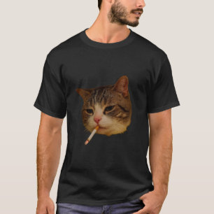 T-shirt Chat drôle qui fume, Kitty cigarette Mème Gen Z, C