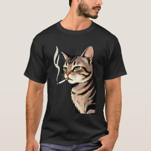 T-shirt Chat drôle qui fume, Kitty cigarette Mème Gen Z, C