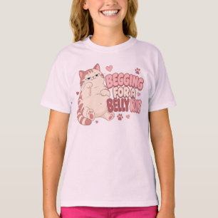 T-shirt Chat Drôle Qui Mendie Un Massage Du Ventre Chat