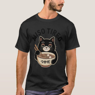 T-shirt Chat drôle Ramen Rétro Miso Fatigué Kawaii Anime C