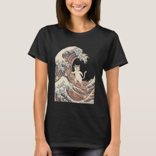 T-shirt Chat drôle Ramen Super. Vague Japonais Kawaii Anim