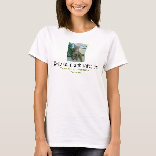 T-shirt Chat drôle (Restez calme et continuez) (Devant)