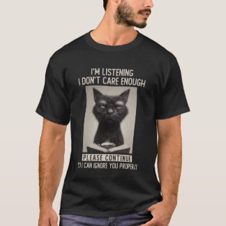 T-shirt Chat Drôle Sarcasme Introverti Humour Personnalité
