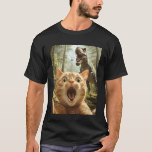 T-shirt Chat Drôle Selfie Avec Trex Dinosaure Amoureuse de