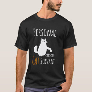 T-shirt Chat Drôle Serviteur Amateur de Chat Noir Humour