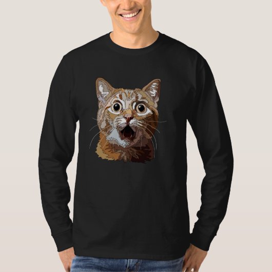 T-shirt Chat drôle surpris (Devant)