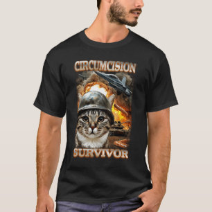 T-shirt Chat drôle survivant de circoncision Chat étrangem