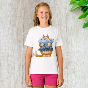 T-shirt Chat Drôle Tenant du Poisson Dessin Animé Kitty Af