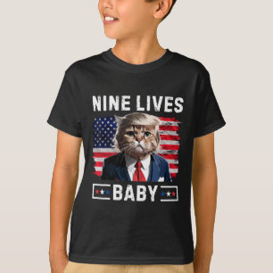 T-shirt Chat Drôle Trump 9 Vies Par Drôle Vote Pour Trump