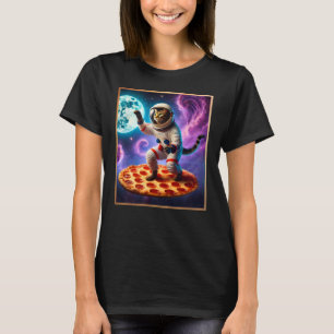 T-shirt Chat Drôle Voler Une Pizza Astronaut Kitty Space