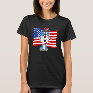 T-shirt Chat du 4 juillet Drapeau américain, Jour de l'Ind