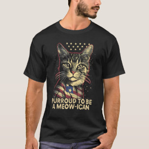 T-shirt Chat du 4 juillet Purroud pour être un chat améric