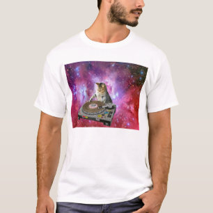 T-shirt Chat du DJ dans l'espace