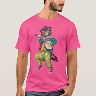 T-shirt Chat du joueur de banjo (guitare), Louis Wain