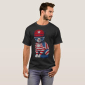 T-shirt Chat du jour commémoratif, Joyeux 4 juillet patrio (Devant entier)