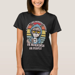T-shirt Chat du matin boit des citations de café chats 1