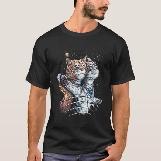 T-shirt Chat du Titanic dans l'espace pour chat (Devant)