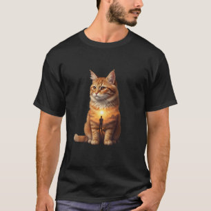T-Shirt Chat du Voyage Intérieur Coucher de Soleil