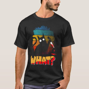 T-shirt Chat effrayant avec couteau taché de sang Horreur 