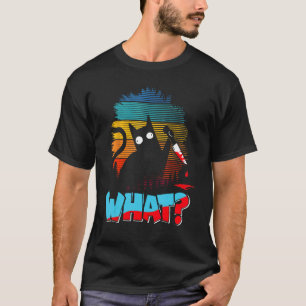 T-shirt Chat effrayant avec couteau taché de sang Horreur 
