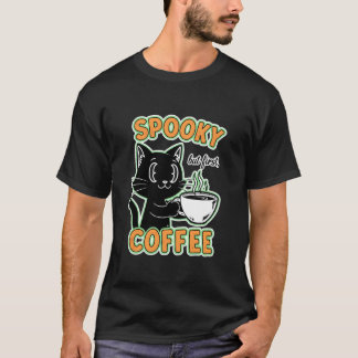 T-shirt Chat effrayant mais d'abord café