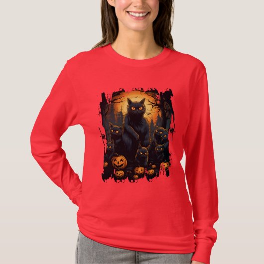 T-shirt Chat Éffrayant Meowling Good Time (Devant)