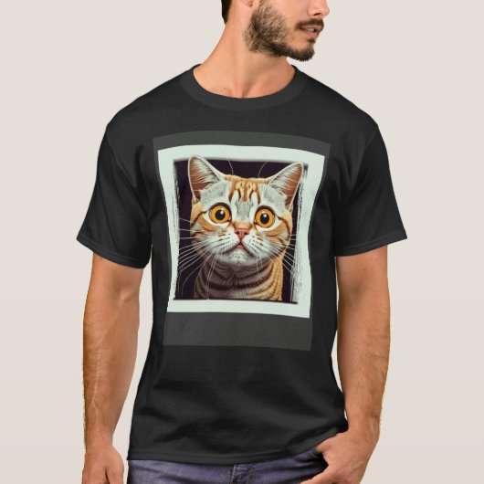 T-shirt Chat effrayé Chat peureux (Devant)