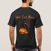 T-shirt Chat effrayé par Citrouille Fun Halloween caractèr (Dos)