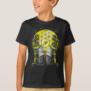 T-shirt Chat égyptien Déesse Bastet Ankh Géométrie Sacrée