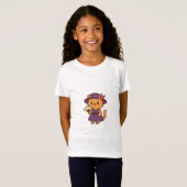 T-Shirt Chat élégant avec éventail (Devant entier)
