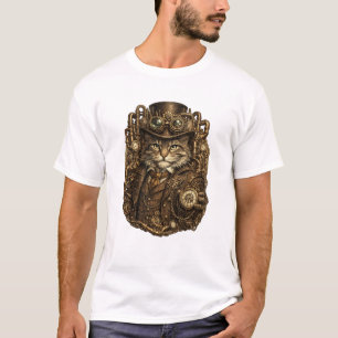 T-shirt Chat élégant Steampunk Mécanique Victorienne