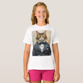 T-shirt Chat en costume (Devant entier)