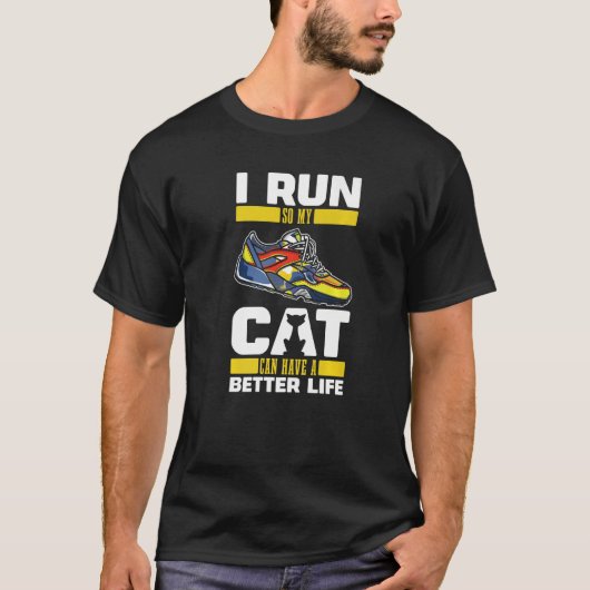 T-shirt Chat en course Jogging Runner Joggeur (Devant)