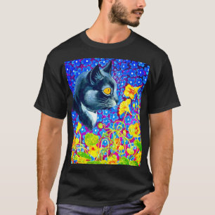 T-shirt Chat en fleurs