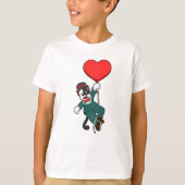 T-shirt Chat en forme de chambre avec ballon cardiaque (Devant)