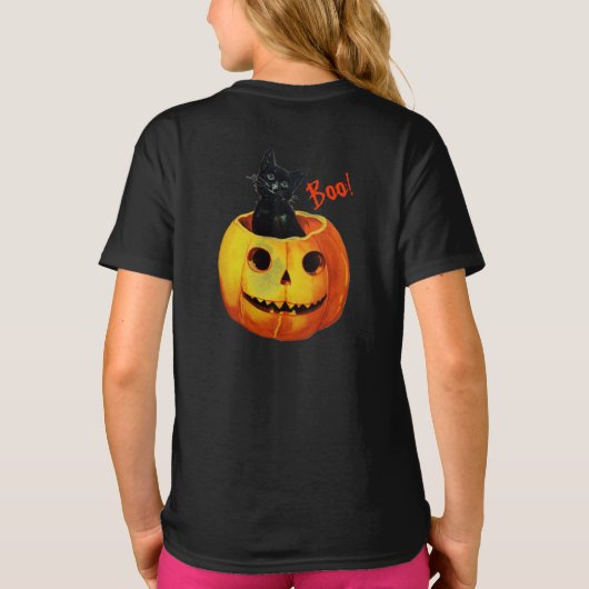 T-shirt Chat en Halloween Citrouille (Dos)
