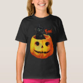 T-shirt Chat en Halloween Citrouille (Devant)