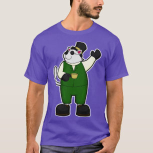 T-shirt Chat en marié avec chapeau au café