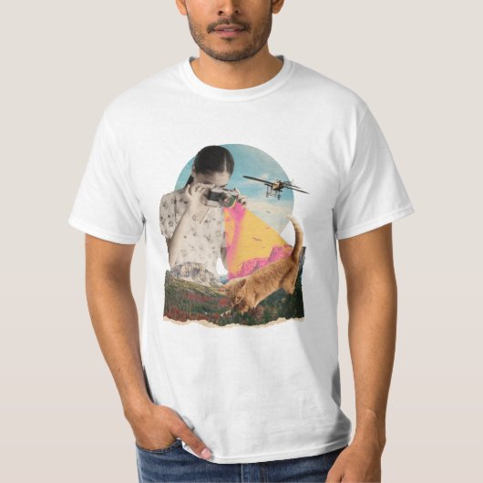 T-shirt Chat en Nature Photographe Collage (Devant)