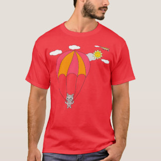 T-shirt Chat en parachute