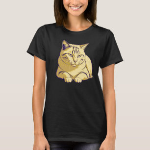 T-shirt Chat en pause douce – Repos minimaliste silencieux