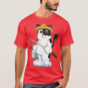 T-shirt Chat en pêcheur avec seau d'eau