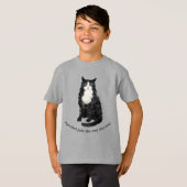 T-shirt chat en peluche noir et blanc (Devant entier)