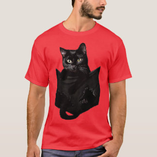 T-shirt Chat en poche chat noir