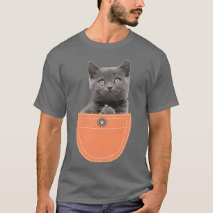 T-shirt Chat En Poche Donnant Le Doigt